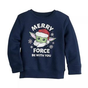 Star Wars Toddler Shirt Baby Yoda Sweatshirt Mandalorian Grogu Xmas pull over